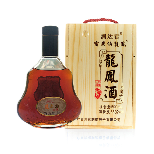 广西润达富老仙龙凤酒木盒500ml/瓶X6瓶/件